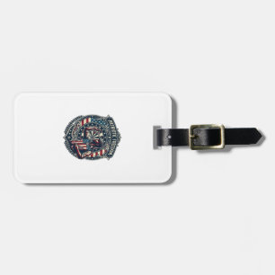 Patriotic Dart Player Vector Graphic Tee Luggage Tag