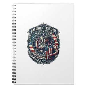 Patriotic Dart Player Vector Graphic Tee Notebook