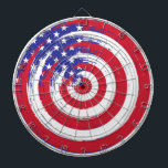 Patriotic Dartboard<br><div class="desc">This dartboard game is shown with a patriotic flag print.</div>
