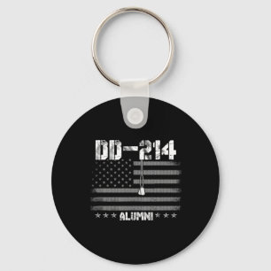 Patriotic Dd-214 Alumni Military Veteran Long Slee Key Ring