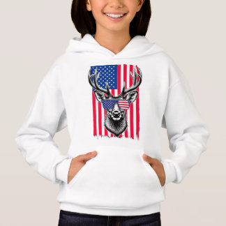 Patriotic Deer Wearing American Flag Sunglasses