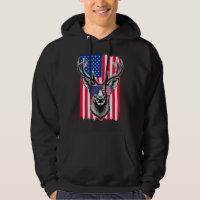 Patriotic Deer Wearing American Flag Sunglasses