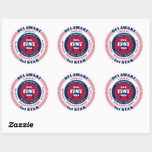Patriotic Delaware Circle Design Sticker