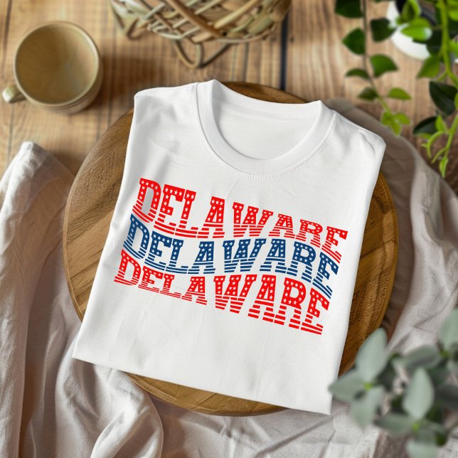 Patriotic Delaware Red and Blue Boho T-Shirt  (Creator Uploaded)