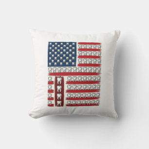 Patriotic Dentist Tooth Flag Cushion