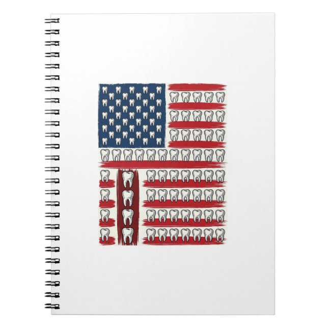 Patriotic Dentist Tooth Flag Notebook (Front)