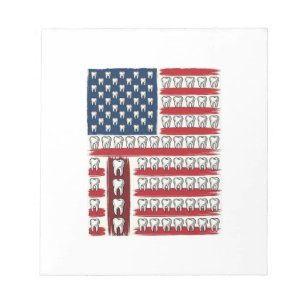 Patriotic Dentist Tooth Flag Notepad