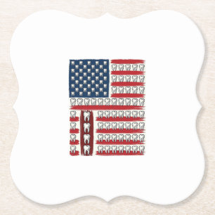 Patriotic Dentist Tooth Flag Paper Coaster