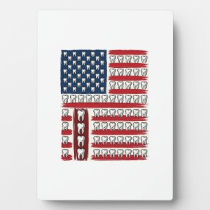 Patriotic Dentist Tooth Flag Plaque