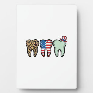 Patriotic Dentist Tooth Vintage Leopard Shirt Desi Plaque