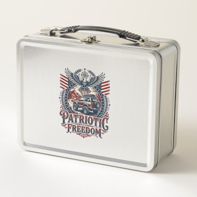 Patriotic Desert Road Explorer Metal Lunch Box (Front)