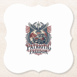 Patriotic Desert Road Explorer Paper Coaster