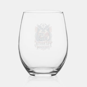 Patriotic Desert Road Explorer Stemless Wine Glass