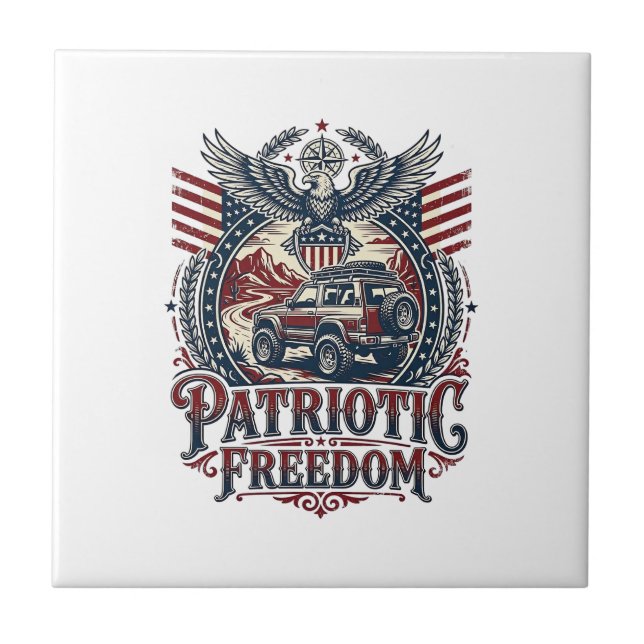 Patriotic Desert Road Explorer Tile (Front)