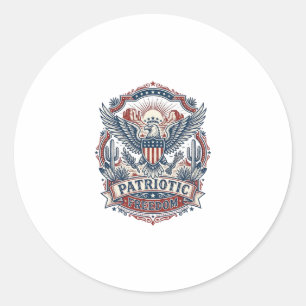 Patriotic Desert Southwest Pride Vector Graphic Te Classic Round Sticker