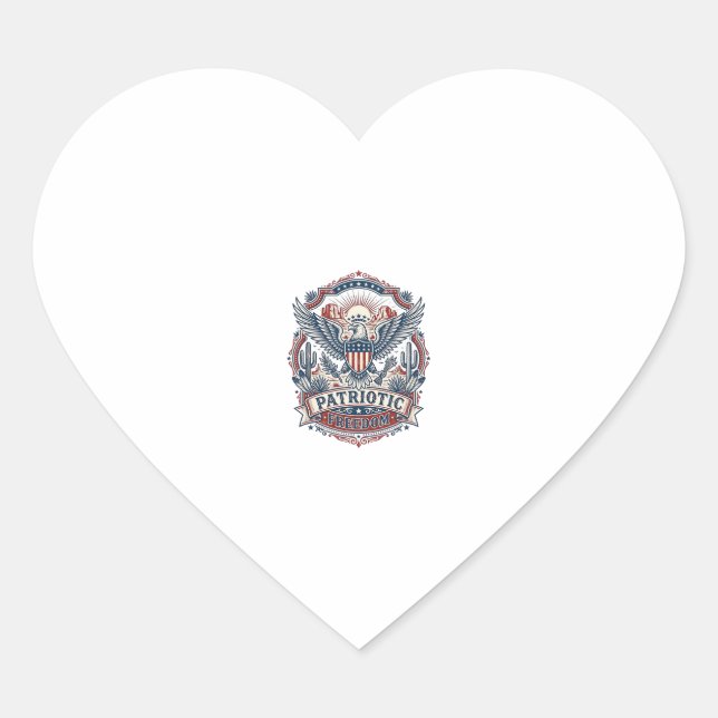 Patriotic Desert Southwest Pride Vector Graphic Te Heart Sticker (Front)