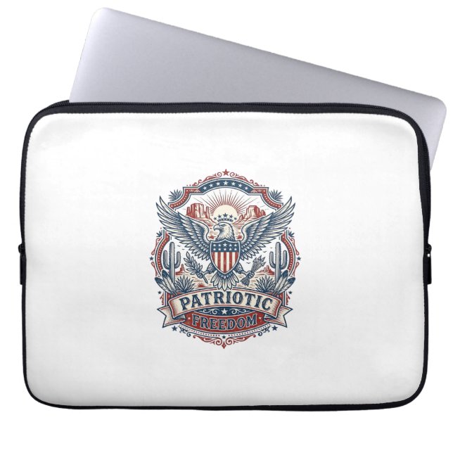 Patriotic Desert Southwest Pride Vector Graphic Te Laptop Sleeve (Front)