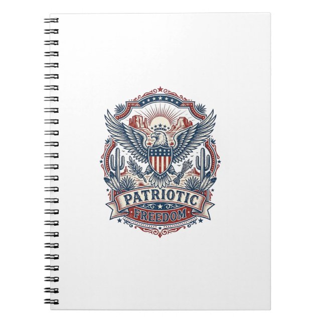 Patriotic Desert Southwest Pride Vector Graphic Te Notebook (Front)