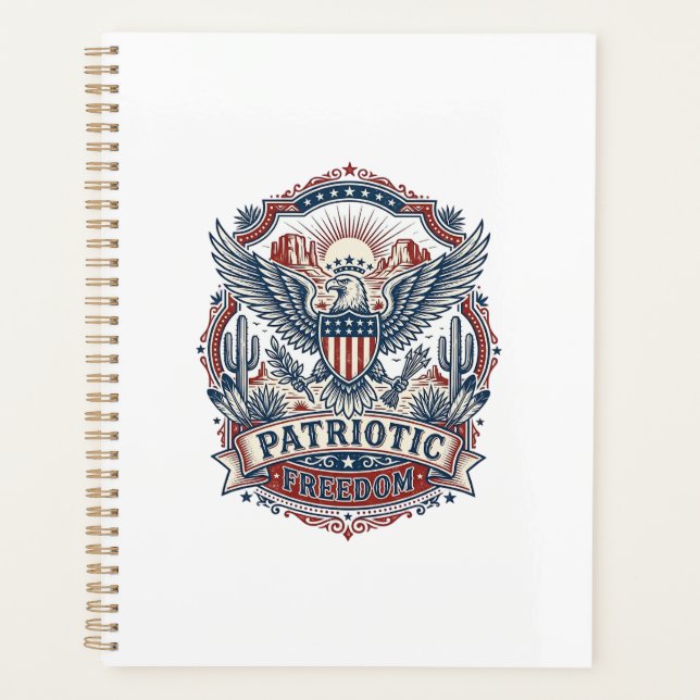 Patriotic Desert Southwest Pride Vector Graphic Te Planner (Front)