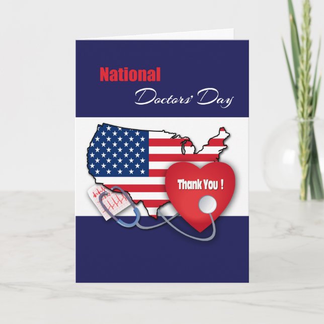 Patriotic Design National Doctors' Day Cards (Front)