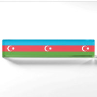 Patriotic desk nameplate with Flag of Azerbaijan