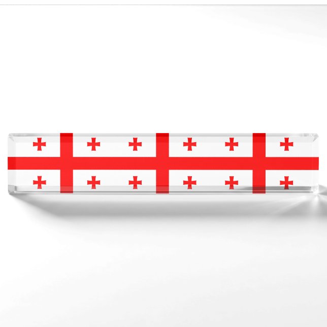 Patriotic desk nameplate with Flag of Georgia (Front)
