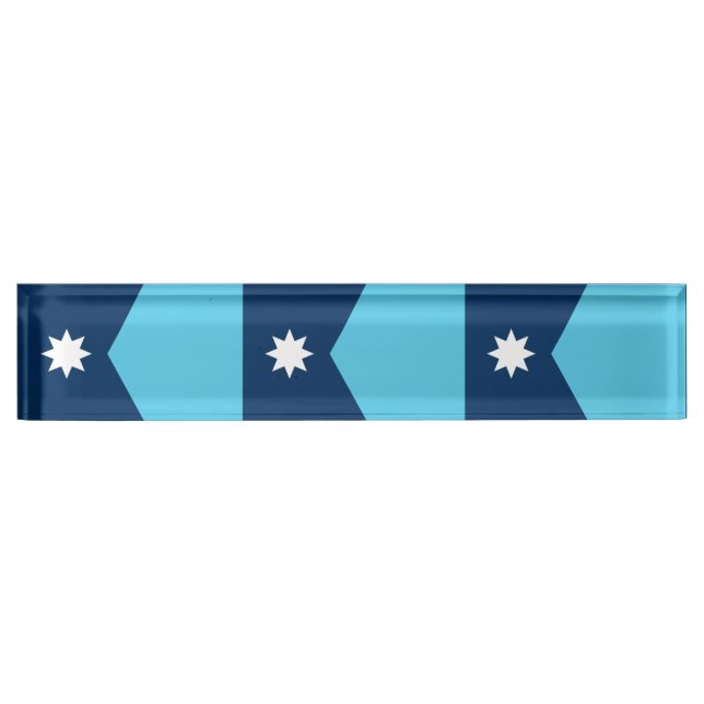Patriotic desk nameplate with Flag of Minnesota (Front)