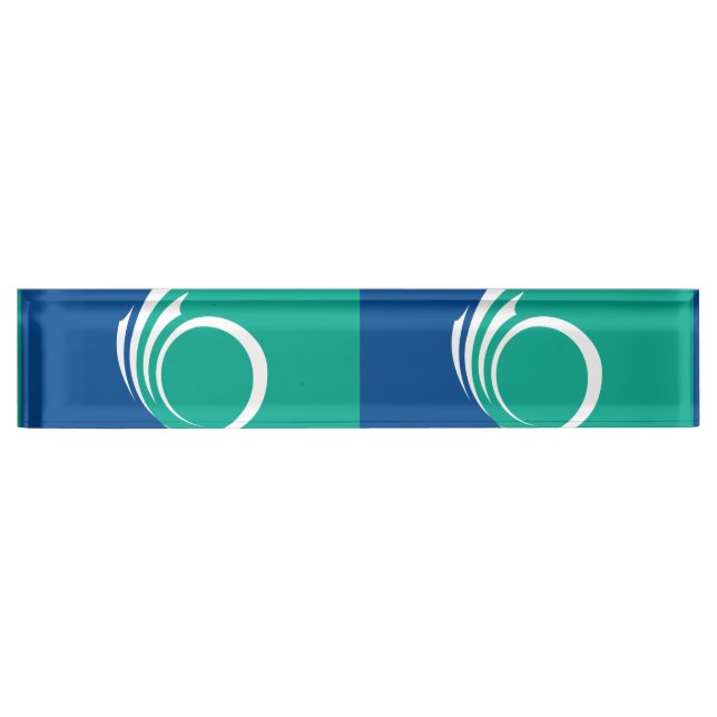 Patriotic desk nameplate with Flag of Ottawa (Front)