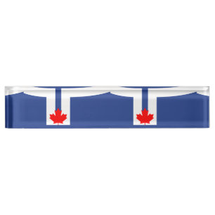 Patriotic desk nameplate with Flag of Toronto
