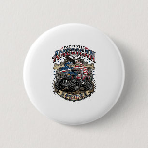 Patriotic Diesel Beast Freedom Monster Truck Heavy 6 Cm Round Badge
