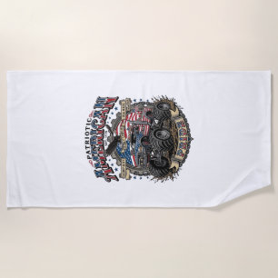 Patriotic Diesel Beast Freedom Monster Truck Heavy Beach Towel