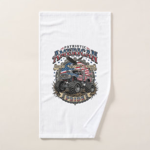 Patriotic Diesel Beast Freedom Monster Truck Heavy Hand Towel
