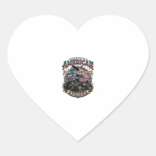 Patriotic Diesel Beast Freedom Monster Truck Heavy Heart Sticker