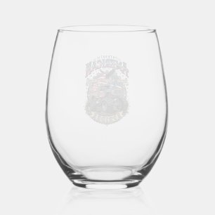 Patriotic Diesel Beast Freedom Monster Truck Heavy Stemless Wine Glass