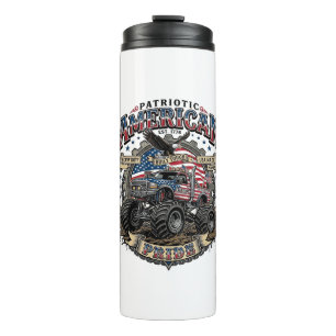 Patriotic Diesel Beast Freedom Monster Truck Heavy Thermal Tumbler