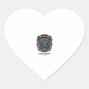 Patriotic Digital Flag Guardian Cyberpunk Future F Heart Sticker