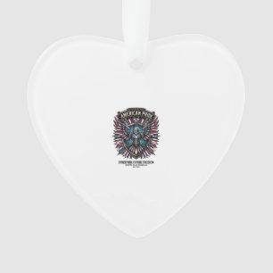 Patriotic Digital Flag Guardian Cyberpunk Future F Ornament