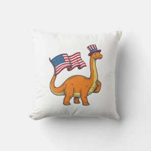 Patriotic Dinosaur Flag Vintage Engraving Shirt_1 Cushion
