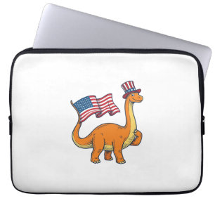 Patriotic Dinosaur Flag Vintage Engraving Shirt_1 Laptop Sleeve