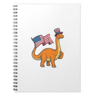 Patriotic Dinosaur Flag Vintage Engraving Shirt_1 Notebook