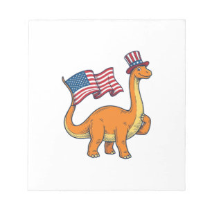 Patriotic Dinosaur Flag Vintage Engraving Shirt_1 Notepad