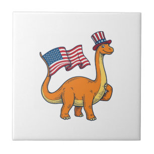 Patriotic Dinosaur Flag Vintage Engraving Shirt_1 Tile