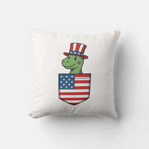 Patriotic Dinosaur Pocket Vintage Shirt Design_1 Cushion