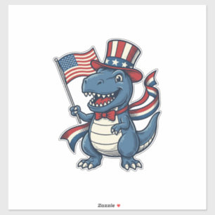 Patriotic Dinosaur Vintage Vector Shirt Design_1
