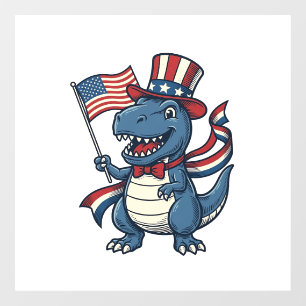 Patriotic Dinosaur Vintage Vector Shirt Design_1