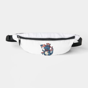 Patriotic Dinosaur Vintage Vector Shirt Design_1 Bum Bags
