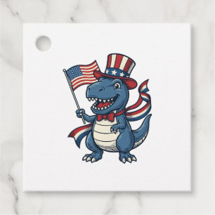 Patriotic Dinosaur Vintage Vector Shirt Design_1 Favour Tags