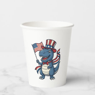 Patriotic Dinosaur Vintage Vector Shirt Design_1 Paper Cups