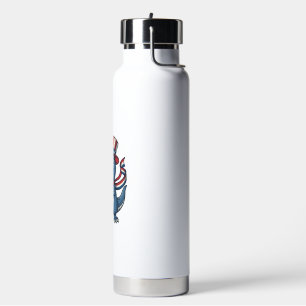Patriotic Dinosaur Vintage Vector Shirt Design_1 Water Bottle