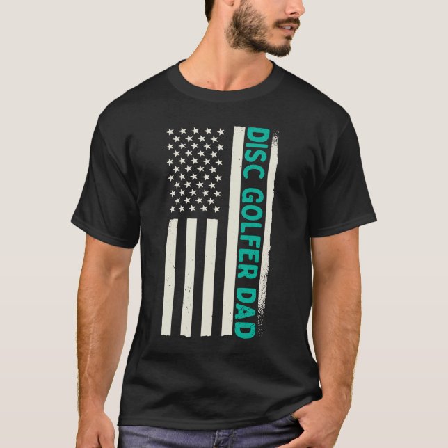 Patriotic Disc Golf Player Coach Frisbee Disc Golf T-Shirt (Front)